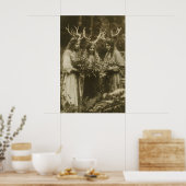 鹿のドルイドの魔女の集会アート写真プリント ポスター (キッチン)