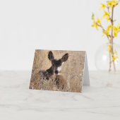 鹿のノートカード カード (黄色い花)