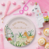 鹿のハリネズミの森の生き物たち女の子のベビーシャワー ペーパープレート (パーティー)