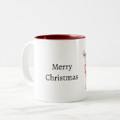 鹿のハートクリスマス ツートーンマグカップ (正面左)
