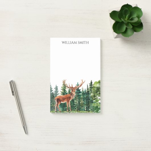 鹿のパーソナライズされた木 ポストイット (オフィス)