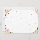 鹿のピンクフローラウッドランド誕生パーティーの写真 招待状 (裏面)