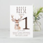 鹿のファーストバースデー招待状 招待状 (スタンド正面)
