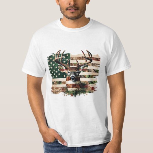 鹿のフラッグTシャツ Tシャツ (正面)