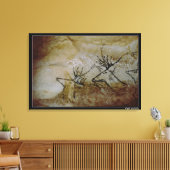 鹿のフリーズ、紀元前17000年 キャンバスプリント (インサイチュ (リビング))