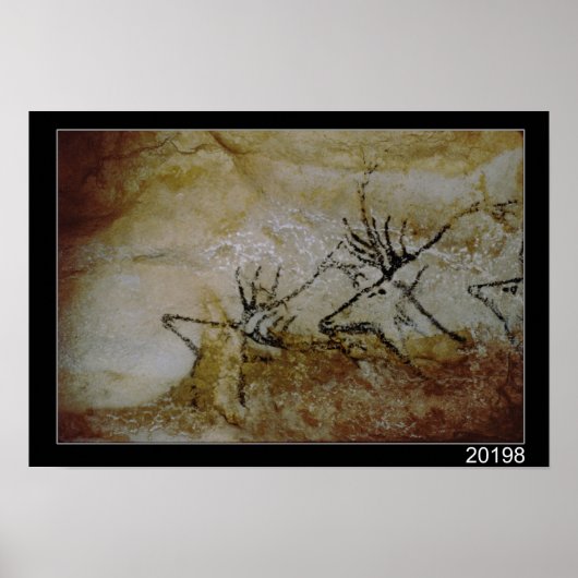 鹿のフリーズ、紀元前17000年 ポスター (正面)