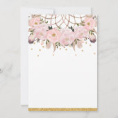 鹿のフローラドリームキャッチャーベビーシャワーボホーガール 招待状 (裏面)