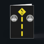 鹿のヘッドライトと道路標識 カップルコスチューム カード<br><div class="desc">鹿のヘッドライトと道路標識 カップルハロウィンコスチューム</div>