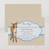 鹿のベイビーシャワー 招待状 (正面/裏面)