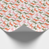 鹿のモチーフ:飾り継ぎ目模様 ラッピングペーパー (角)