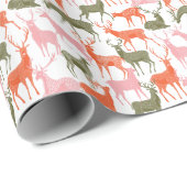 鹿のモチーフ:飾り継ぎ目模様 ラッピングペーパー (ロールコーナー)