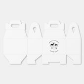 鹿のモノグラム　ラスティックカントリーウェディングカップル名 フェイバーボックス (見開き)