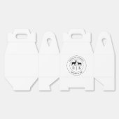 鹿のモノグラム　ラスティックカントリー　結婚式　新郎新婦の名前 フェイバーボックス (見開き)