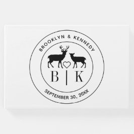 鹿のモノグラム　素朴なカントリーウェディング　カップル名 ゲストブック