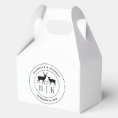 鹿のモノグラム　素朴なカントリーウェディング　カップル名 フェイバーボックス (正面)