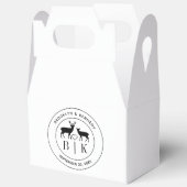 鹿のモノグラム　素朴なカントリーウェディング　カップル名 フェイバーボックス (見開き)