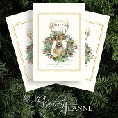 鹿のリース保クリスマスハートディケンデクページ 薄葉紙