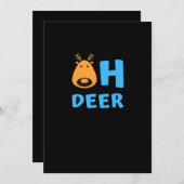 鹿のレトロなホリデー・ヴィブ シーズンカード (正面/裏面)