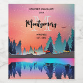 鹿のワインを造る風光明媚な冬の湖 ワインラベル (シングルラベル)