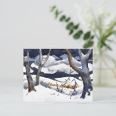 「鹿の上の雪」地方の道のポストカード ポストカード (スタンド正面)
