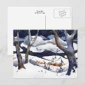 「鹿の上の雪」地方の道のポストカード ポストカード (正面/裏面)