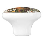 鹿の中にデイジー花 セラミックノブ (側面)