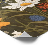 鹿の中にデイジー花 ポスター (角)