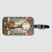 鹿の中にデイジー花 ラゲッジタグ (正面横)