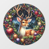 鹿の丸い窓にしがみつく ウィンドウサイン (シート)