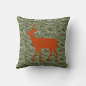 鹿の交差シルエットオン迷彩柄 クッション (裏面)