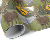 鹿の交雑サインでポーズをとる大きなバック ラッピングペーパー (ロールコーナー)