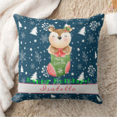 鹿の休日カスタマイズ文字と名前20"X20" クッション (ブランケット)