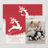 鹿の写真のホリデーカード シーズンカード (正面/裏面)