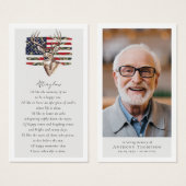 鹿の写真の葬儀のお願いメモリアルカード (正面&裏面)