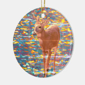鹿の写真クリスマスオーナメント セラミックオーナメント (左)
