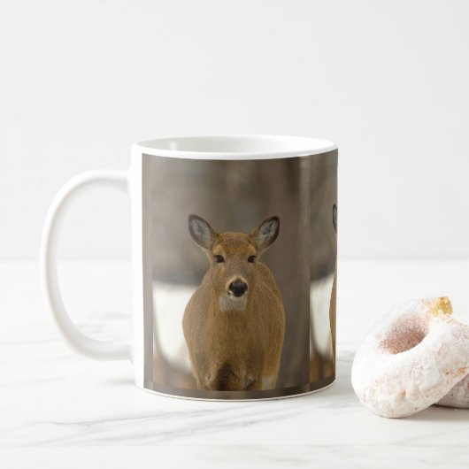 鹿の写真マグカップ コーヒーマグカップ (ドーナツ)