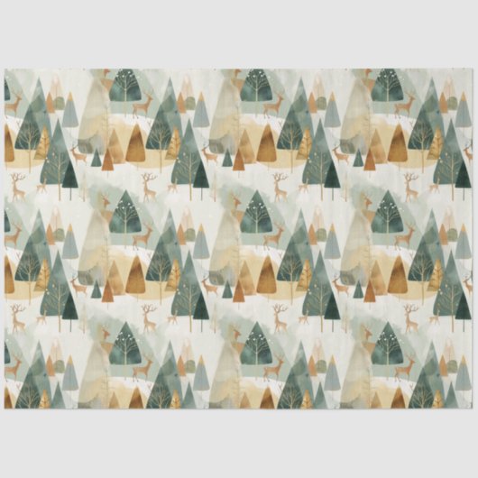 鹿の冬の景色 薄葉紙 (正面)