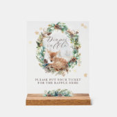 鹿の冬の森の赤ちゃんシャワーおむつラッフル アクリルサイン (正面)