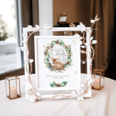 鹿の冬の森の赤ちゃんシャワーカスタムの看板 ポスター