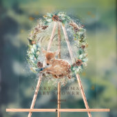 鹿の冬の森林コールド外の赤ちゃんシャワー アクリルサイン (ニュートラル)