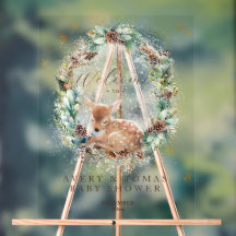 鹿の冬の森林コールド外の赤ちゃんシャワー