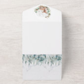 鹿の冬の森林コールド外の赤ちゃんシャワー オールインワン招待状 (外側)