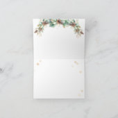 鹿の冬の森林コールド外の赤ちゃんシャワー サンキューカード (内部)