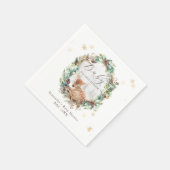 鹿の冬の森林コールド外の赤ちゃんシャワー スタンダードカクテルナプキン (角)