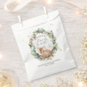 鹿の冬の森林コールド外の赤ちゃんシャワー フェイバーバッグ (クリップ留めされた状態)