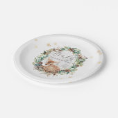 鹿の冬の森林コールド外の赤ちゃんシャワー ペーパープレート (アングル)