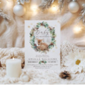 鹿の冬の森林コールド外の赤ちゃんシャワー 招待状