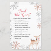 鹿の冬の雪の結晶がゲストゲームを見つける (正面/裏面)