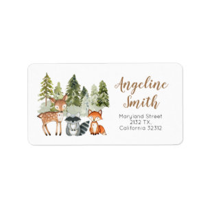 鹿の動物のアドベンチャーキャンパーベビーシャワーアドレス ラベル