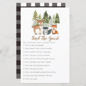 鹿の動物の冒険ウッドランドのゲストゲームを見つける (正面/裏面)